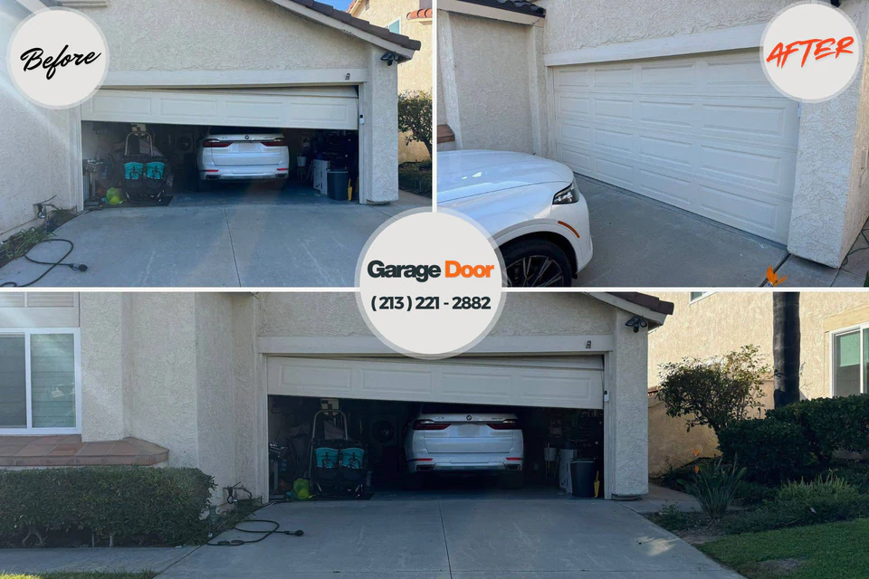 Before and after: garage door repair American Canyon, CA
